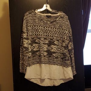 Black and white Kiara ruffle sweater